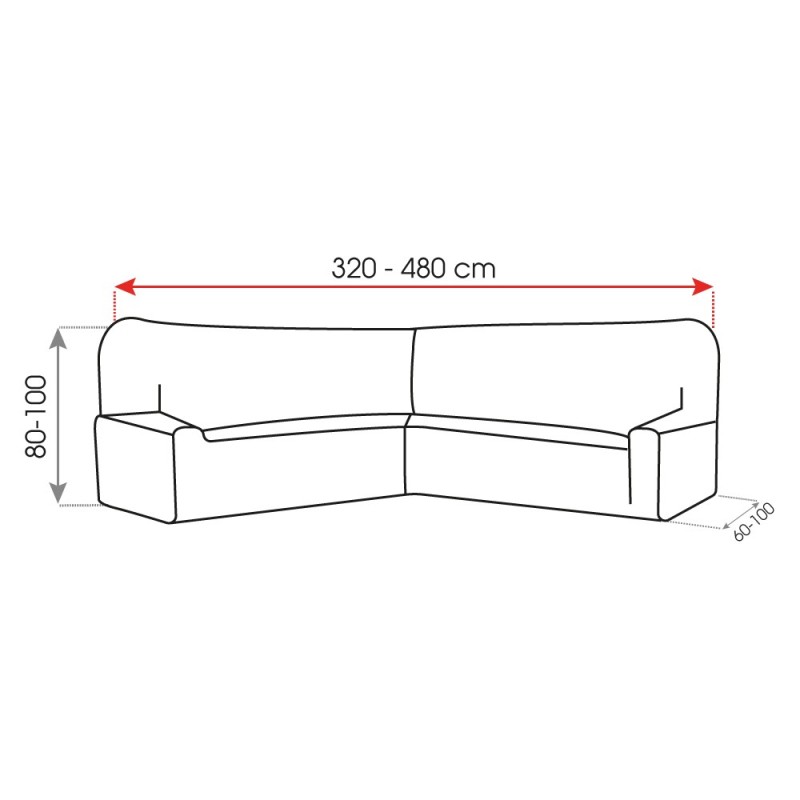 Funda Superelástica Sofá Rinconera Mila